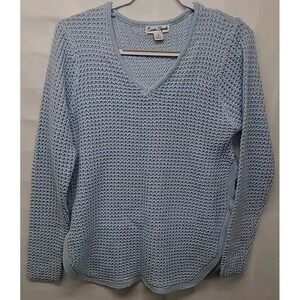 Womens Pullover Knit Sweater Baby Blue 1X